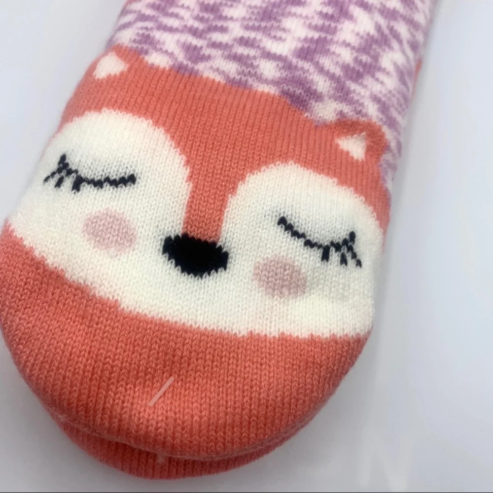 NWT Kookie Kritters Fox Slipper Socks Toddler  7.5 - 3.5